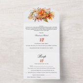Rustieke Herfst herfst bloemenbruiloft All In One Uitnodiging (Binnen)