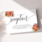 Rustieke Herfst herfst bloemenbruiloft receptie Informatiekaartje