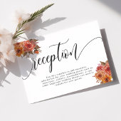 Rustieke Herfst herfst bloemenbruiloft receptie Informatiekaartje