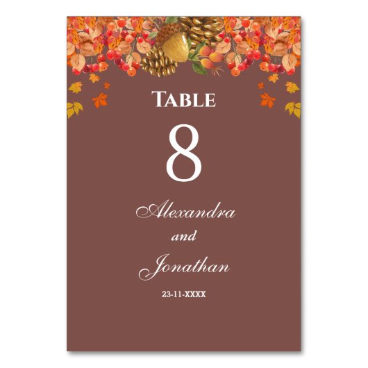 Rustieke herfst herfst bruiloft kaart (Voorkant)