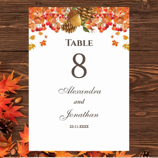 Rustieke herfst herfst bruiloft kaart