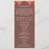 Rustieke herfst herfst bruiloft programma programmakaart (Achterkant)