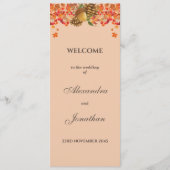 Rustieke herfst herfst bruiloft programma programmakaart (Voorkant)