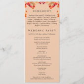 Rustieke herfst herfst bruiloft programma programmakaart (Achterkant)