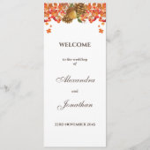 Rustieke herfst herfst bruiloft programma programmakaart (Voorkant)