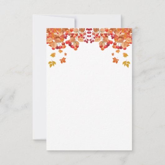 Rustieke herfst herfst bruiloft RSVP-kaart RSVP Kaartje (Achterkant)