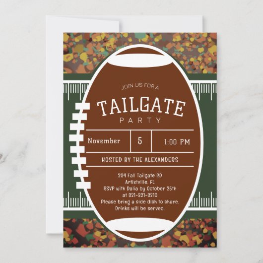 Rustieke herfst Herfst Football Tailgate Party Kaart (Voorkant)