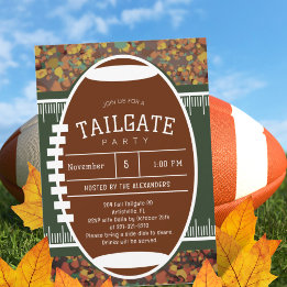 Rustieke herfst Herfst Football Tailgate Party Kaart