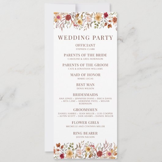 Rustieke Herfst herfst gedroogde bloemen bruiloft (Achterkant)