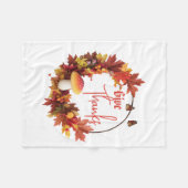 Rustieke Herfst Herfst Geef Bedankt Fleece Deken (Voorkant (Horizontaal))