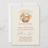 Rustieke Herfst Herfst Harvest Basket Neutral Wedd Kaart (Voorkant)