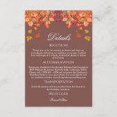 Rustieke herfst herfst herfst bruiloft details informatiekaartje (Voorkant)