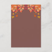 Rustieke herfst herfst herfst bruiloft details informatiekaartje (Achterkant)