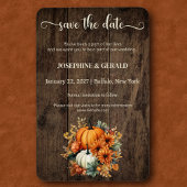 Rustieke Herfst Herfst Hout Bruiloft Save the Date Magneet