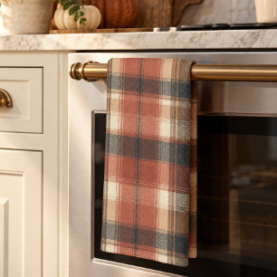 Rustieke Herfst Herfst Klassieke Plaid Roest Krijt Theedoek