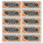 Rustieke herfst Herfst Naam en adres Huwelijksetik Sticker (Voorkant)