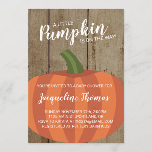 Rustieke herfst Herfst pompoen Baby shower Kaart