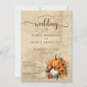 Rustieke Herfst herfst pompoen bruiloft uitnodigin Kaart (Voorkant)