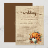 Rustieke Herfst herfst pompoen bruiloft uitnodigin Kaart (Voorkant / Achterkant)