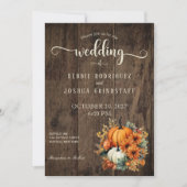 Rustieke Herfst herfst pompoen bruiloft uitnodigin Kaart (Voorkant)
