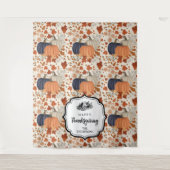 Rustieke Herfst Herfst Pompoen Wildflower Thanksgi Wandkleed (Voorkant)