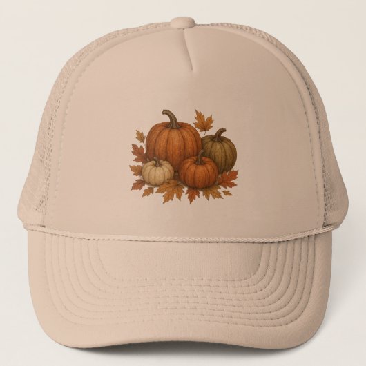 Rustieke Herfst/Herfst pompoenen & bladeren Trucker Pet (Voorkant)