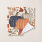 Rustieke Herfst Herfst Pompoenen Wildflowers Blade Bad Handdoek (Wasdoekje)