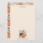 Rustieke Herfst Herfst Pompoenen Wildflowers Blade Bedankkaart (Voorkant / Achterkant)