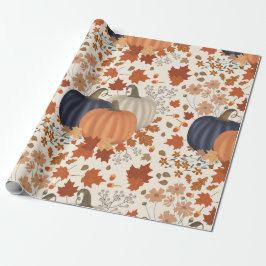 Rustieke Herfst Herfst Pompoenen Wildflowers Blade Cadeaupapier