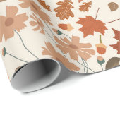 Rustieke Herfst Herfst Pompoenen Wildflowers Blade Cadeaupapier (Rol Hoek)