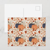 Rustieke Herfst Herfst Pompoenen Wildflowers Blade Feestdagenkaart (Voorkant / Achterkant)