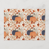 Rustieke Herfst Herfst Pompoenen Wildflowers Blade Feestdagenkaart (Voorkant)