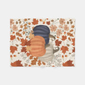 Rustieke Herfst Herfst Pompoenen Wildflowers Blade Fleece Deken (Voorkant (Horizontaal))