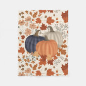 Rustieke Herfst Herfst Pompoenen Wildflowers Blade Fleece Deken (Voorkant)