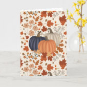 Rustieke Herfst Herfst Pompoenen Wildflowers Blade Kaart (Gele Bloem)