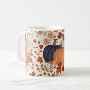 Rustieke Herfst Herfst Pompoenen Wildflowers Blade Koffiemok