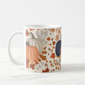 Rustieke Herfst Herfst Pompoenen Wildflowers Blade Koffiemok (Links)