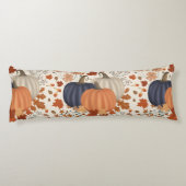 Rustieke Herfst Herfst Pompoenen Wildflowers Blade Lichaamskussen (Achterkant)