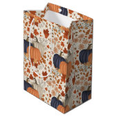 Rustieke Herfst Herfst Pompoenen Wildflowers Blade Medium Cadeauzakje (Achterkant Gekanteld)