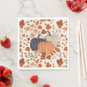 Rustieke Herfst Herfst Pompoenen Wildflowers Blade Servet (Insitu)