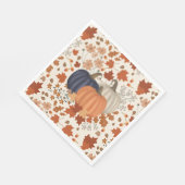 Rustieke Herfst Herfst Pompoenen Wildflowers Blade Servet (Hoek)