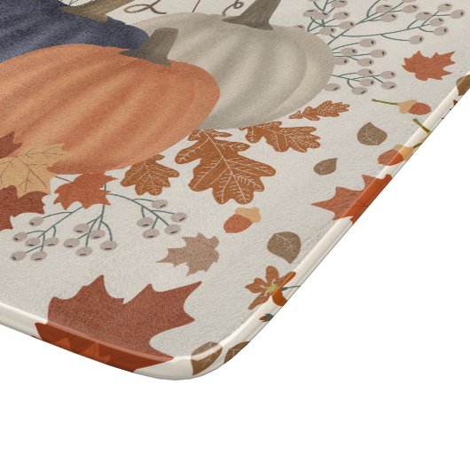 Rustieke Herfst Herfst Pompoenen Wildflowers Blade Snijplank (Hoek)