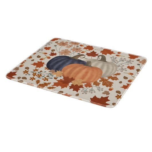 Rustieke Herfst Herfst Pompoenen Wildflowers Blade Snijplank (Hoek)