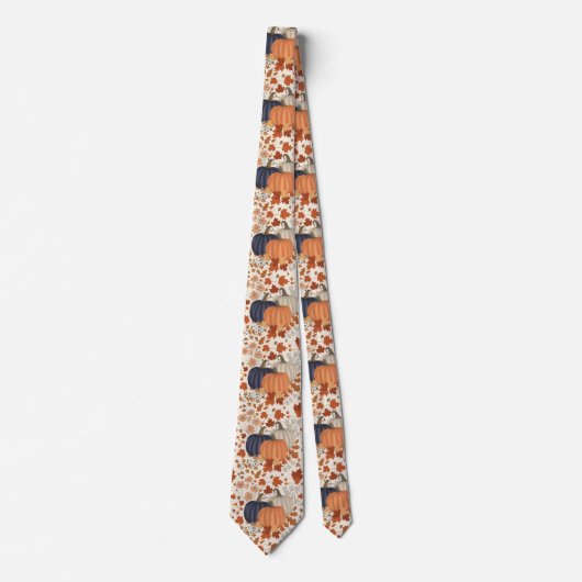 Rustieke Herfst Herfst Pompoenen Wildflowers Blade Stropdas (Voorkant)
