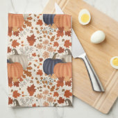 Rustieke Herfst Herfst Pompoenen Wildflowers Blade Theedoek (Quarter Fold)