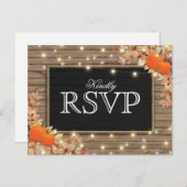 Rustieke herfst Herfst respons | Pompoenbruiloft R Uitnodiging Briefkaart (Voorkant / Achterkant)