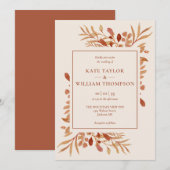 Rustieke herfst Herfst Terracotta bruiloft Kaart (Voorkant / Achterkant)