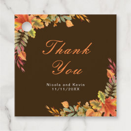 Rustieke herfst herfst verlaat bruiloft Dank u Bedankjes Labels
