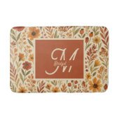 Rustieke Herfst herfst Vibes & Floral Monogram Badmat (Voorkant)