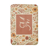 Rustieke Herfst herfst Vibes & Floral Monogram Badmat (Voorkant Verticaal)